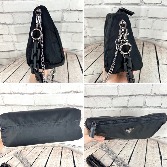 Prada pouch crossbody bag or shoulder bag with chains - Picture 12 of 16